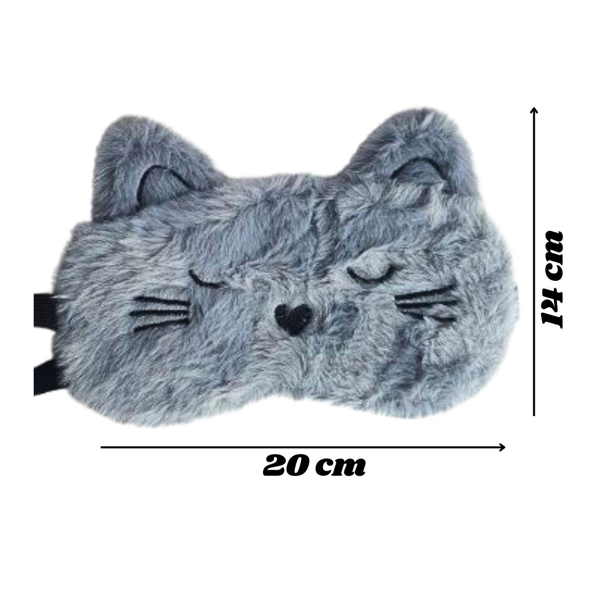 Máscara De Descanso / Tapa Olhos Pelúcia Gato Cinza Máscara De Descanso / Tapa Olhos Pelúcia Gato Cinza
